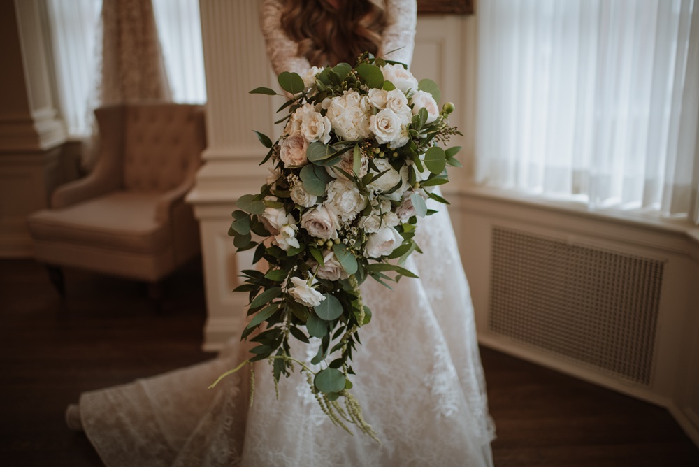 bridal cascade bouquet