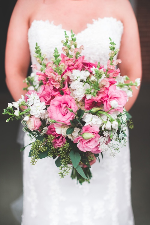 White and Pink Bridal Bouquet
